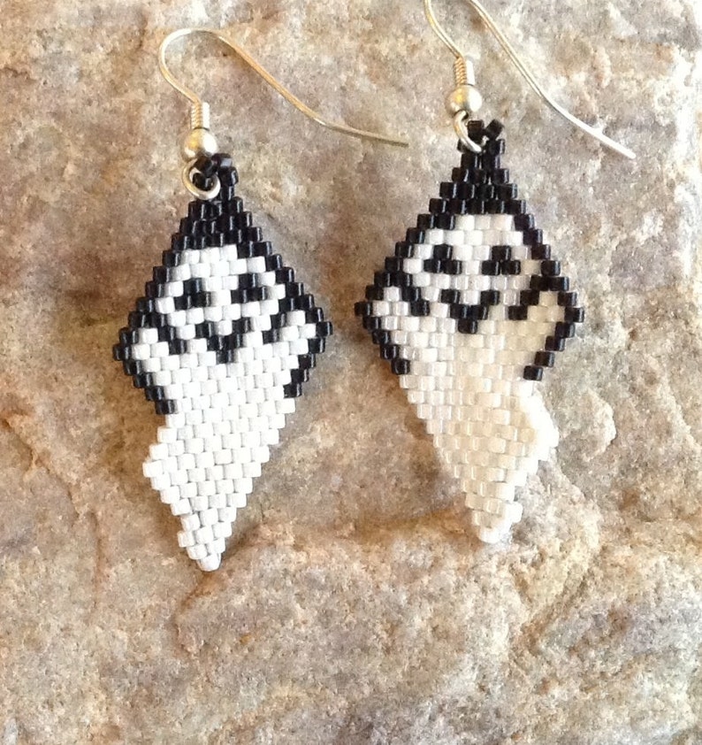 Halloween Beaded Ghost Earrings Etsy