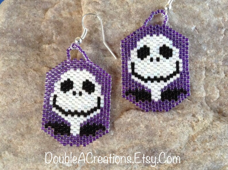 Nightmare Before Christmas Peyote Beaded Earrings Etsy