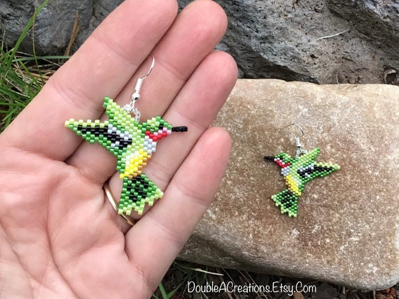 Hummingbird beaded earrings online