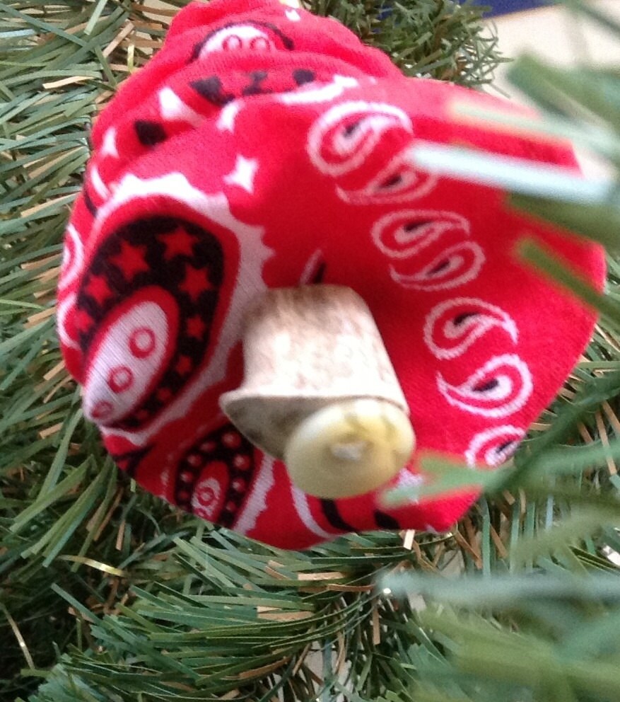 Primitive Red Bandana With Antler Base Yo-yo Christmas Tree Ornament - Etsy