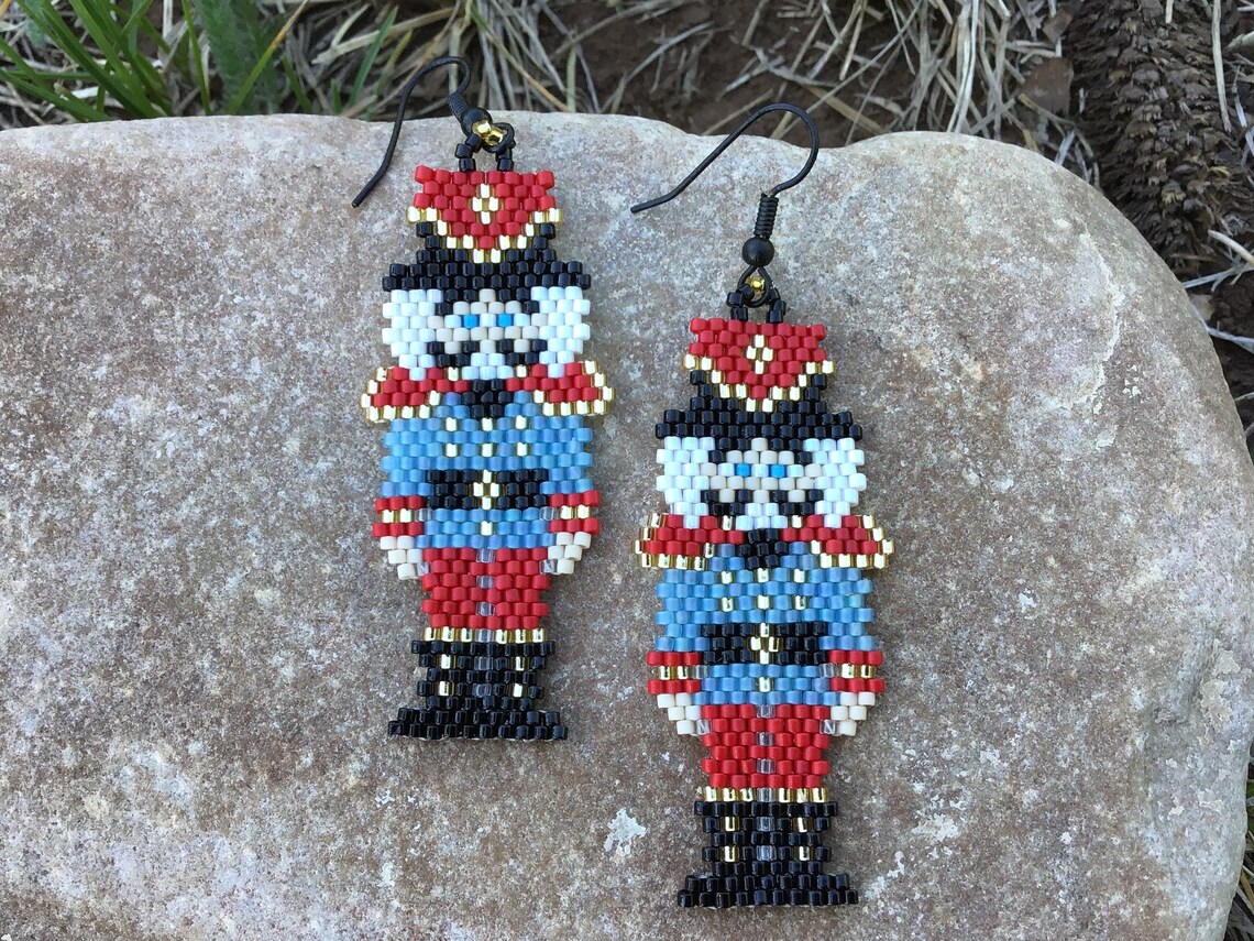 Nutcracker Beaded Earrings Etsy