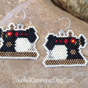 Sewing Machine Beaded Earrings Bild 9