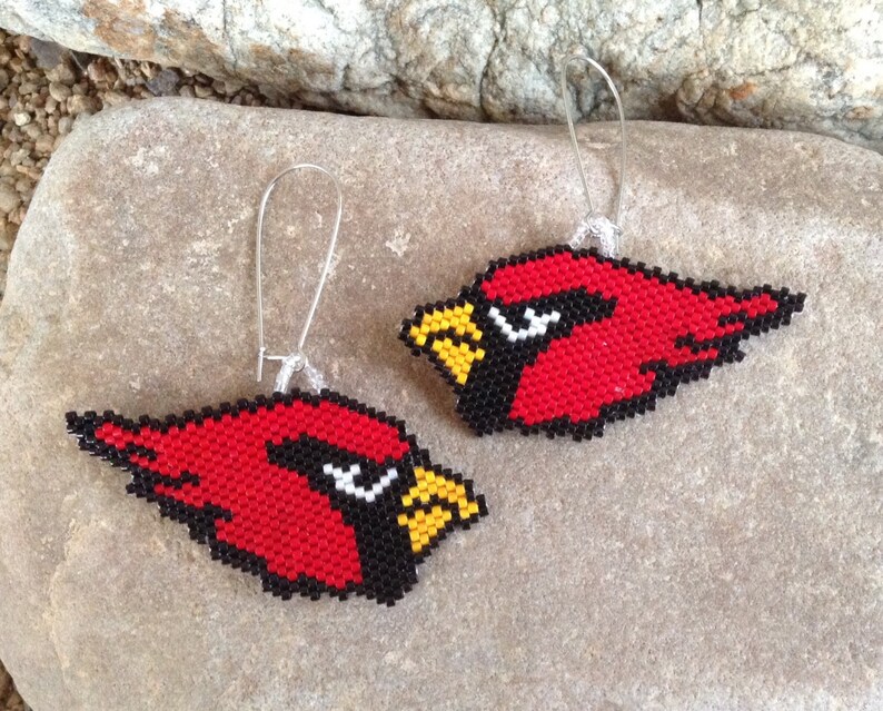 Beaded Cardinals Earrings | Etsy