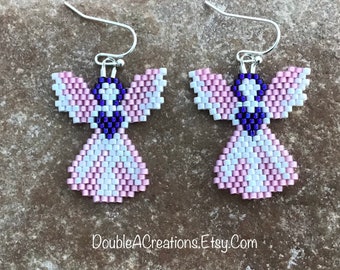Angel Beaded Earrings Etsy