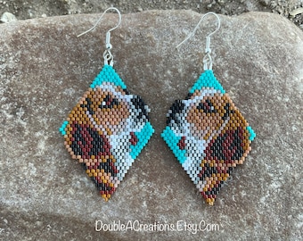 Beagle Beaded Earrings