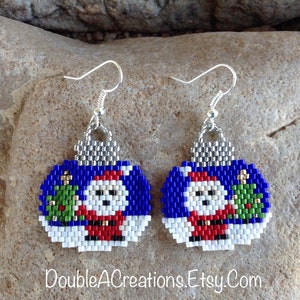 Santa Clause Peyote Beaded Earrings