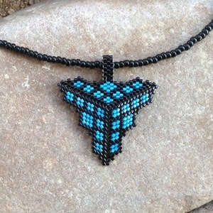 Black and Blue Triangle Choker