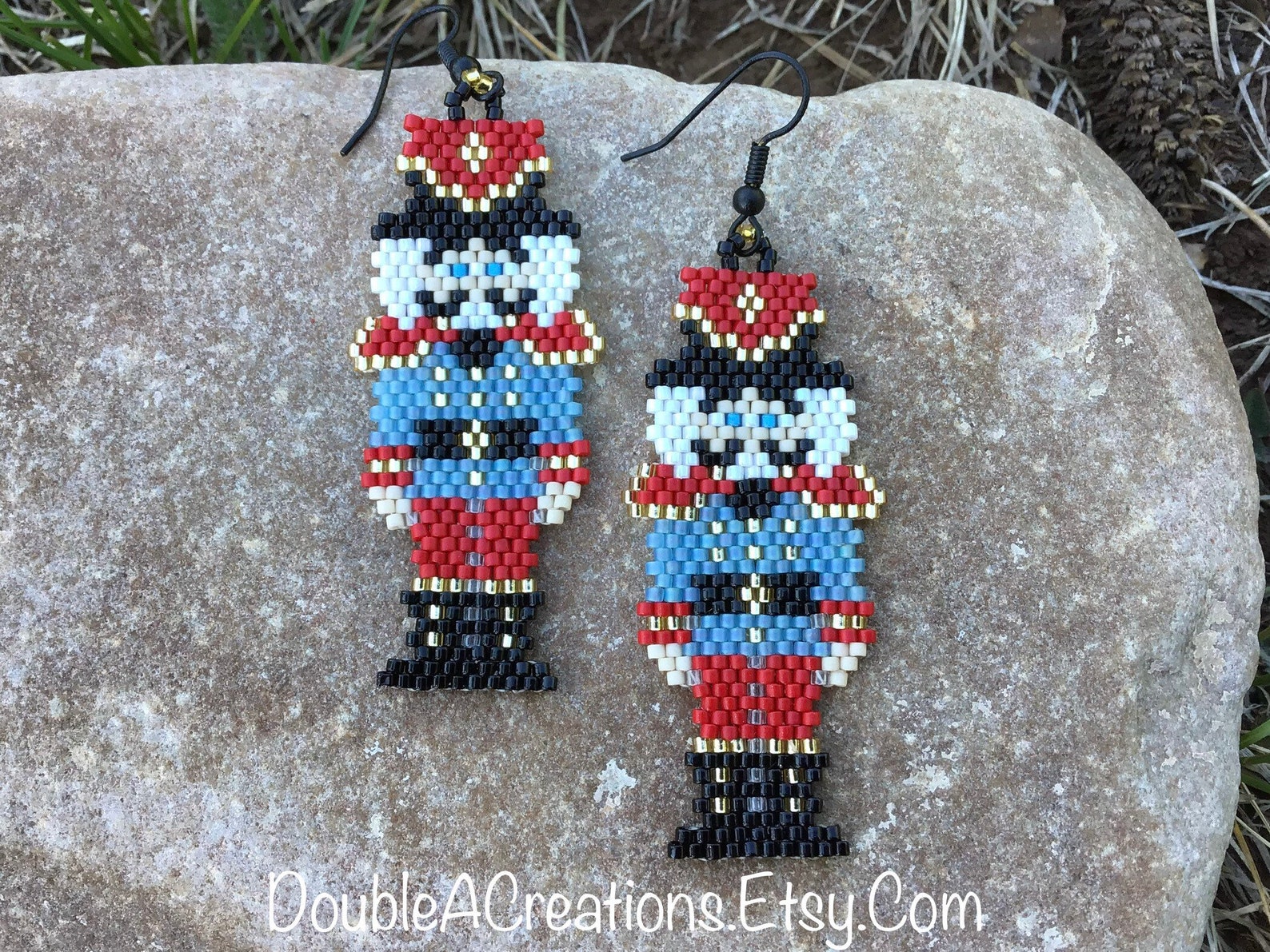 Nutcracker Beaded Earrings Etsy