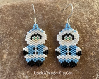 Light Blue Eskimo Beaded Earrings