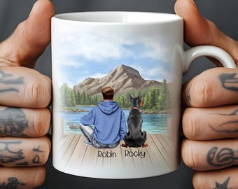 Regalo personalizado para papá y mamá de perro | Retrato personalizado con perro | Regalo para dueños de perros | Único con nombre y frase
