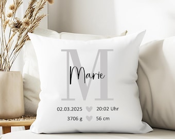 Regalo de nacimiento personalizado | Funda de almohada con nombre y datos de nacimiento | Regalo para bebé | Regalo de bautizo | Regalo para recién nacido