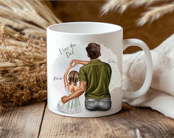 Taza personalizada para papá e hijo | Regalo del Día del Padre para papá | Taza de cumpleaños con nombre y cabello |
