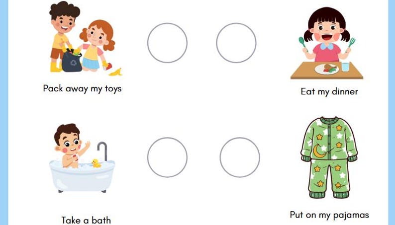 Kids Daily Routine Chart – Morning & Evening Schedule – Printable ...
