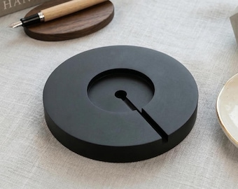 Lichtsockel Schwarz Matt 8cm Resin | DIY Lampensockel für LED Platine bis 3,4 cm | Minimalistisch Moderner Epoxidharz Sockel zum Lampe Bauen