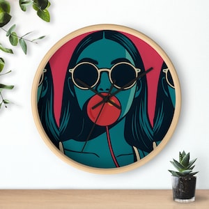 Trendy Pop Art Wall Clock - Modern Home Decor, Vintage Wall Art, Unique Gift for Her, Colorful Decorative Clock, Minimalist Design