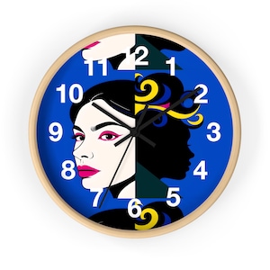 Artistic Vintage Wall Clock - Colorful Home Decor, Retro Gift, Wall Art for Living Room, Office Decor, Unique Timepiece