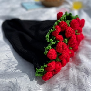 Handmade Crochet Rose Bouquet Blanket, Soft Bouquet Blanket, Wedding Gift, Mother’s Day Gift, Crochet Flower Blanket,Gift for Her, Cozy Gift