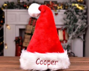 Gepersonaliseerde kerstmuts, aangepaste kerstmuts met geborduurde naam voor kinderen en volwassenen