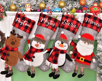 Bas de Noël brodés personnalisés : cadeau prénom personnalisé