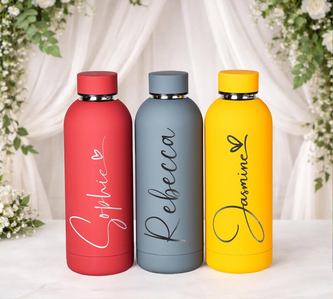 Personalized Bridesmaid Tumbler, Laser Engraved Stainless Steel Water ...