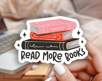 Lesen Sie mehr Bücher Aufkleber | Buchliebhaber Aufkleber