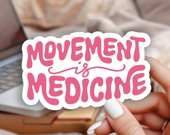 Adesivo "Movimento é Medicina", Adesivo de Fisioterapia, Presente para Ciclismo e Fitness