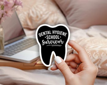 Dental Hygiene School Survivor Sticker - Funny Hygienist Gift