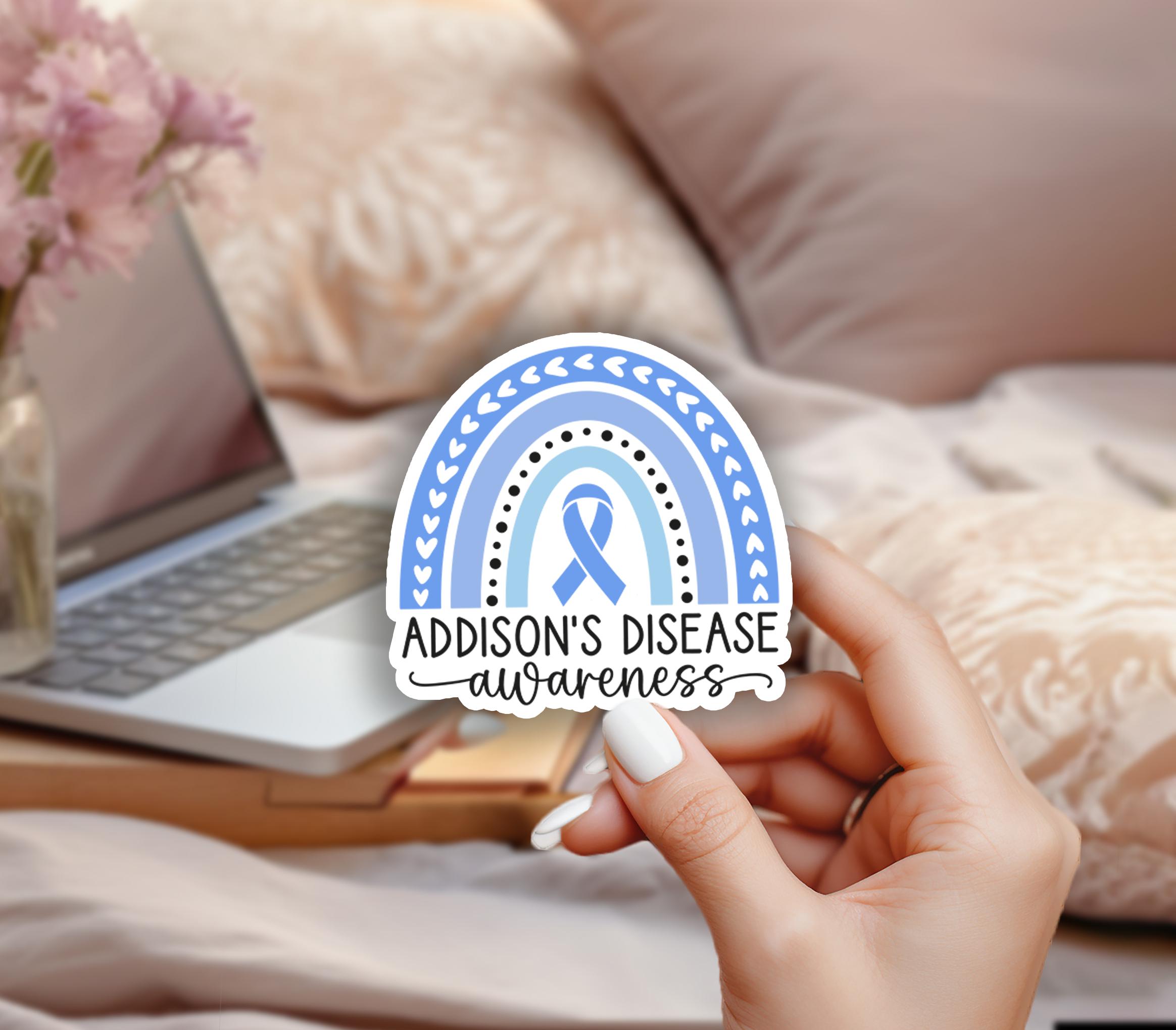 Addison Sticker Svg Addison’s Disease Awareness Sticker – Rainbow Ribbon, Chronic Illness ...