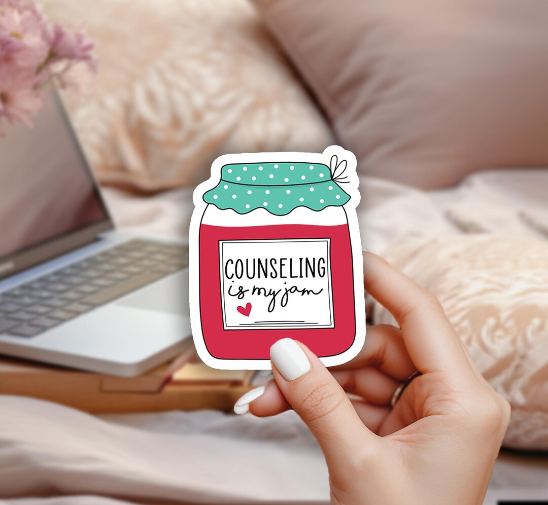 Counseling is My Jam Sticker | Mental Health Therapist Gift | Counselor ...