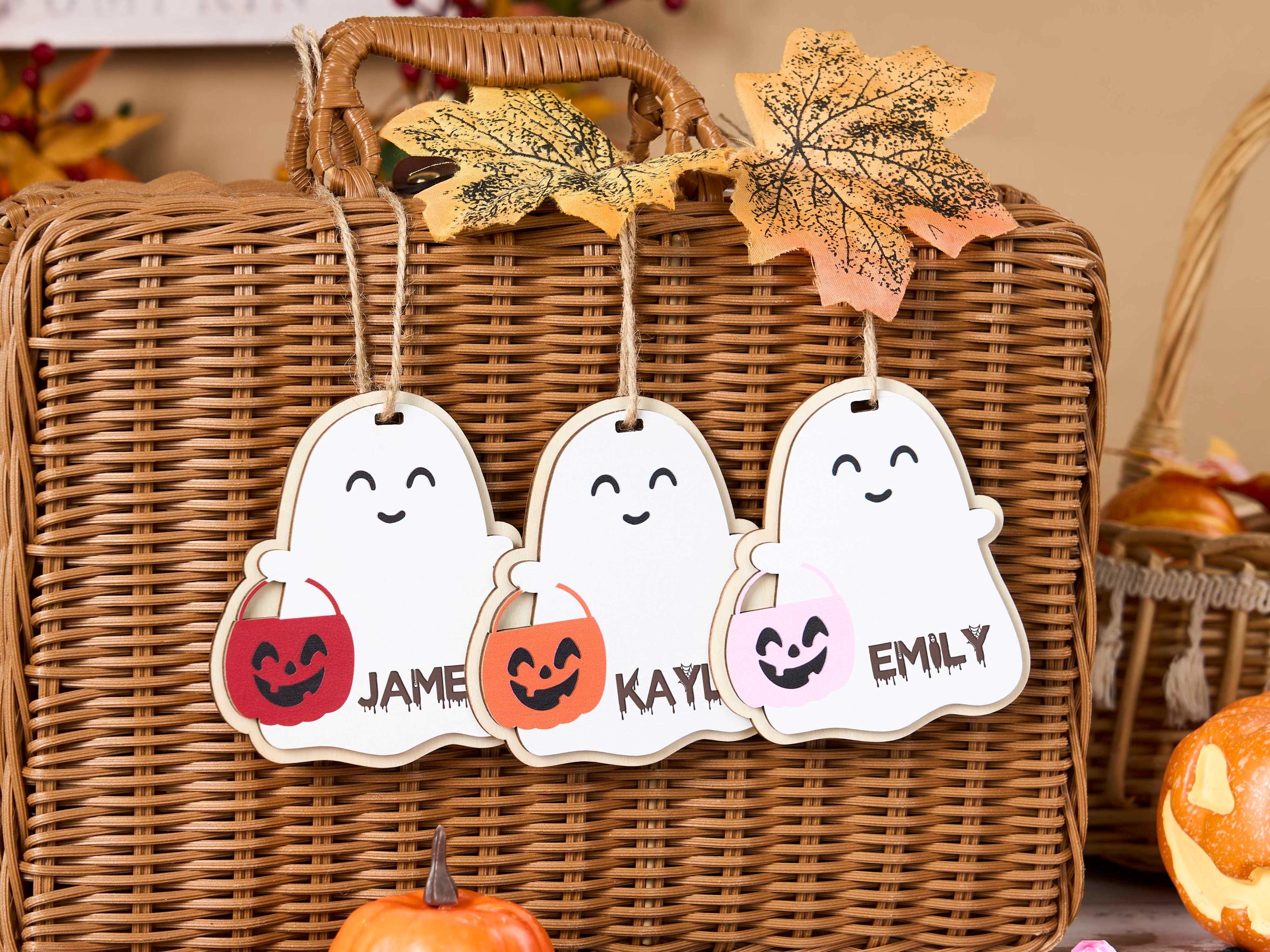 Personalized Halloween Basket Tag Custom Halloween Name Tag for Kid Boo ...