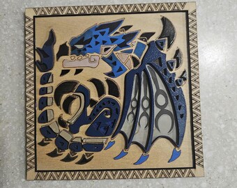 Azul Rathalos Monster Hunter Plaque