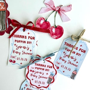She’s Ready to Pop Favor Tags | Baby Shower Thank You Tags | Soda Pop Theme | Thank You For Poppin By