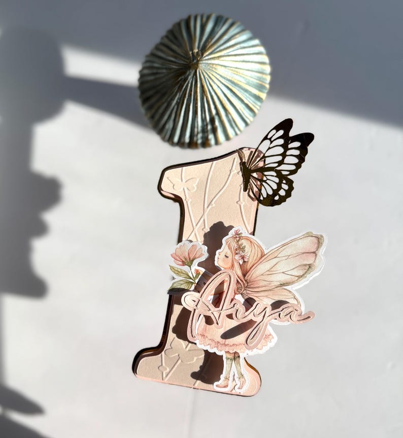 Fairy First Birthday Cake Topper– Personalized Number Topper image 11