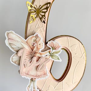 Fairy First Birthday Cake Topper– Personalized Number Topper image 2