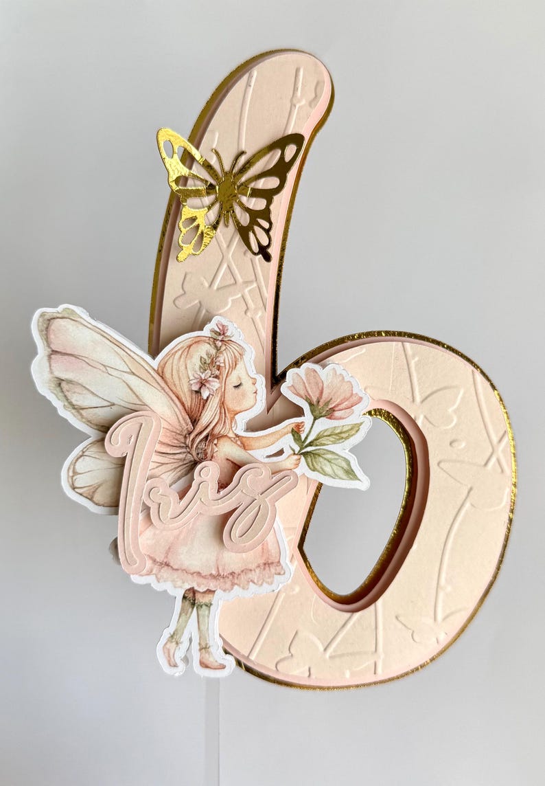 Fairy First Birthday Cake Topper– Personalized Number Topper image 2