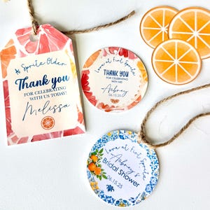 Custom Aperol Spritz Favor Tags: Citrus Bridal Shower, Bachelorette Party