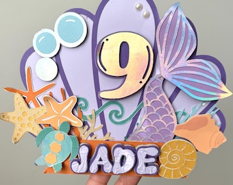 Mermaid Cake Topper: Custom Under the Sea Birthday Decor