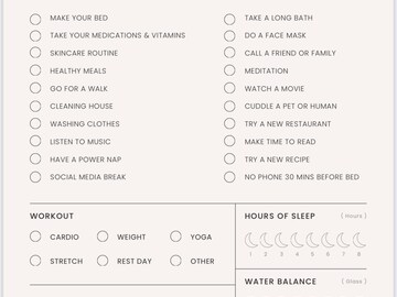 Self-Care Planner |Printable| Light Pink| Daily Practice| Mental Health | 11.5in x8 in Digital Download