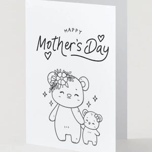 Muttertagskarte zum Ausdrucken - Von der Tochter Karte zum Ausmalen – DIY Malkarte für Kinder, Sofort Download
