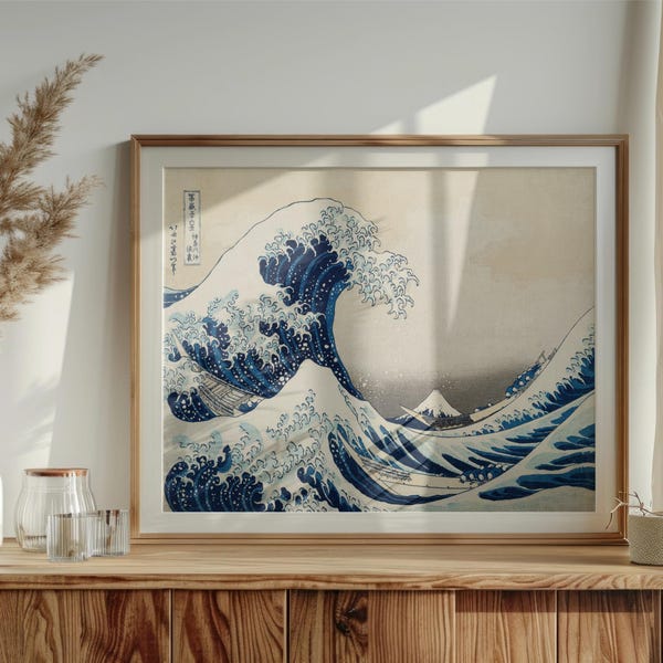 The Great Wave off Kanagawa Print, Hokusai Ukiyo-e Art (Digital Download)