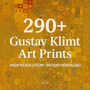 Gustav Klimt Prints: The Kiss & Iconic Masterpieces – Museum Wall Art Bundle (Digital Download)