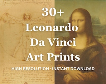 Grabados de Leonardo da Vinci: Mona Lisa, Hombre de Vitruvio, La Última Cena (Descarga digital)