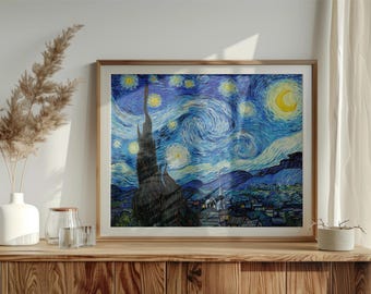 Van Gogh Starry Night Print: Impressionist Wall Art (Digital Download)