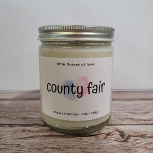 Cotton Candy Soy Candle: County Fair Nostalgic Scent