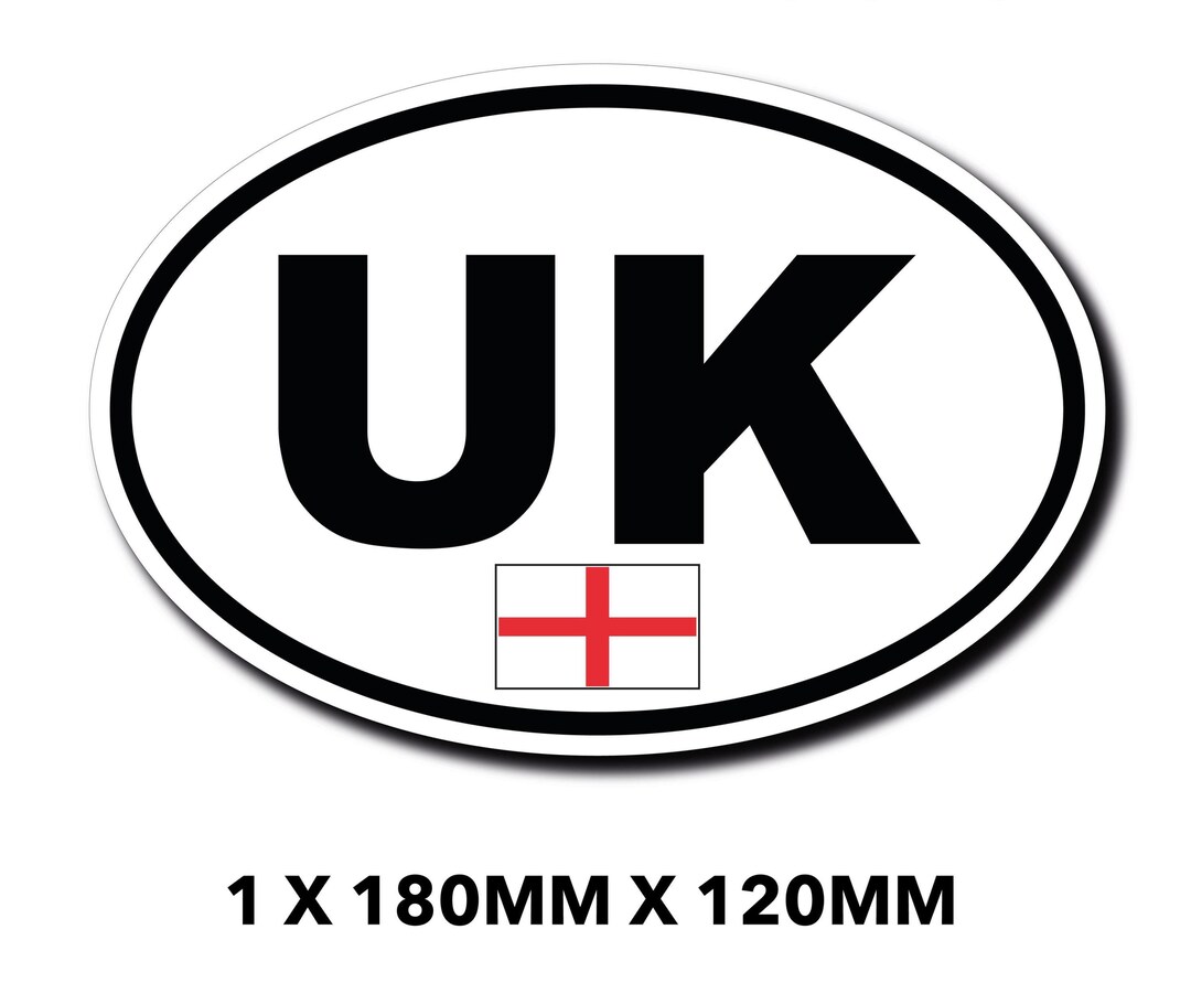 UK Sticker England Oval Self Adhesive Vinyl Legal Size Big Car Van ...