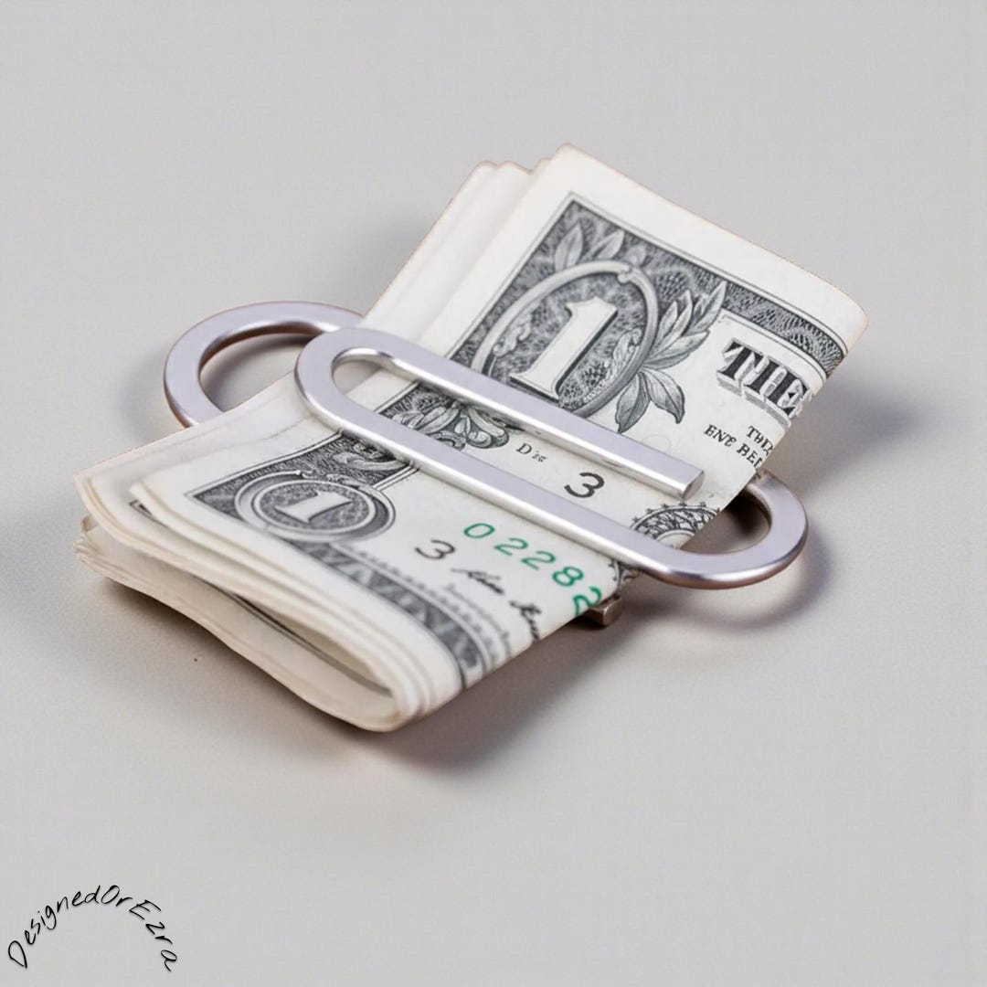Minimalist Slim Metal Money Clip | Paperclip Design Wallet Alternative ...