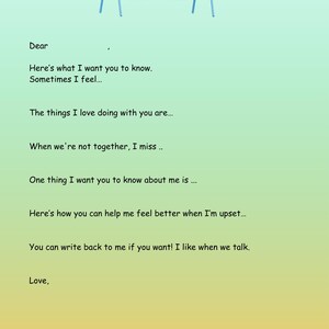 Lo que quiero que sepas: Plantilla de carta imprimible para que los niños expresen sus sentimientos (herramienta de apoyo para la crianza compartida)