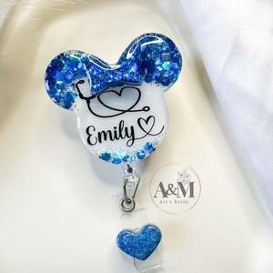 Portatarjetas de identificación personalizado de Minnie, portatarjetas de identificación personalizado, regalos de Minnie Mouse, regalo de Minnie con brillantina, regalo para ella, agradecimiento a los maestros