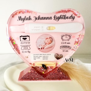 Baby’s First Birth measurements Heart keepsake, Resin keepsakes, Mother's Day Gift, personalized baby’s keepsakes, Resin heart keepsakes,