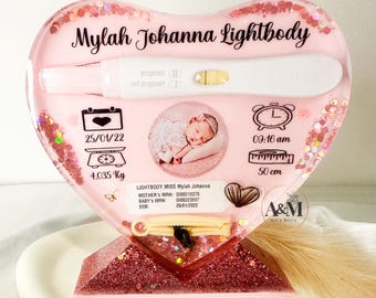 Personalised Baby first birth measurement decals Keepsake, Newborn Memory Gift, Baby Stats Plaque, Custom Baby Gift Mum, Newborn Details